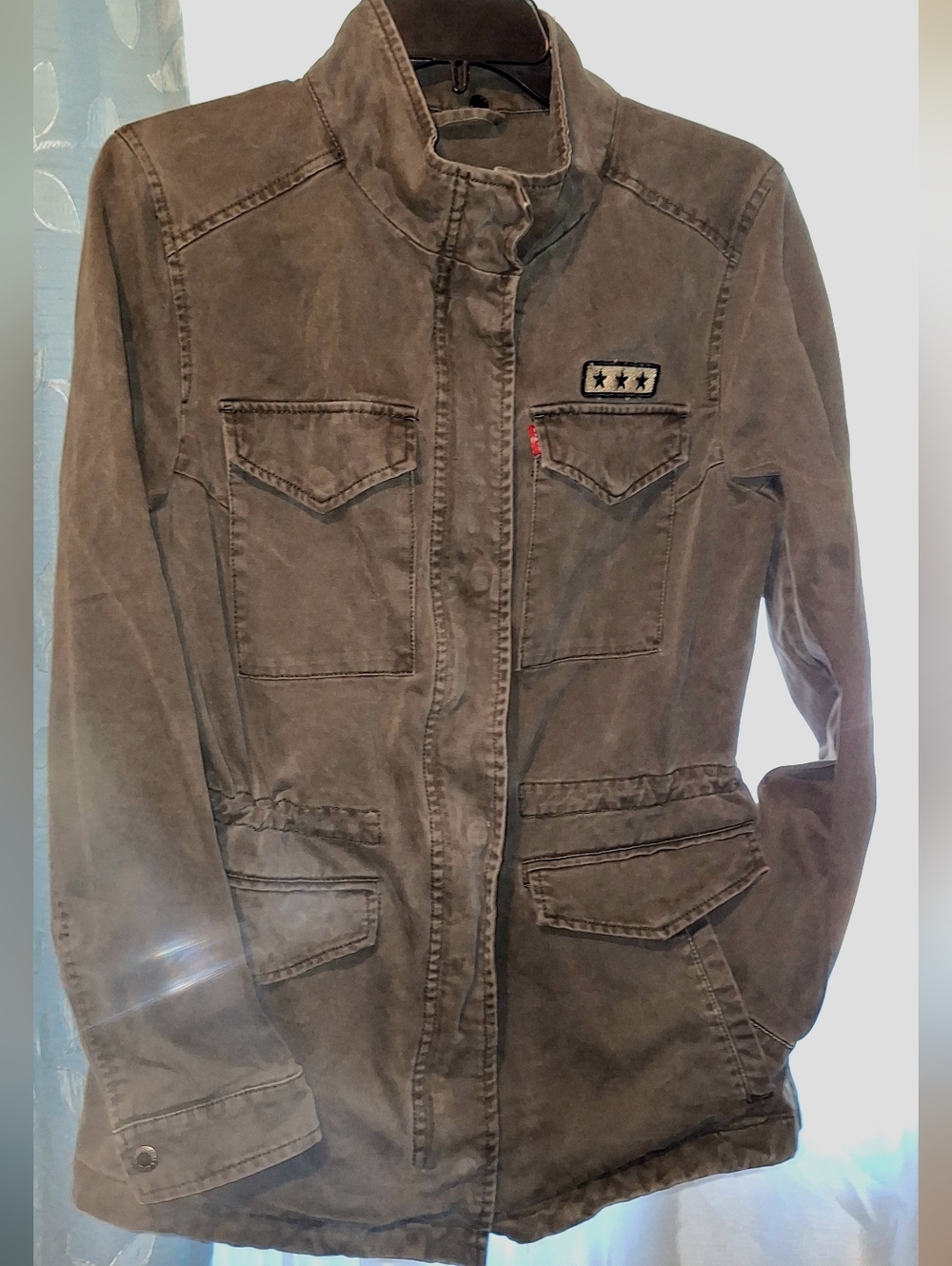 LEVIS Levi Strauss Military Field Jacket Green Cotton Canvas Multi Pocket Sz M